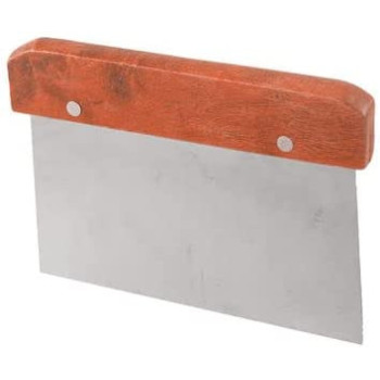 Multi-Purpose Pizza Crepe Dough Scraper, Stainless Steel Chopper, Wooden Handle Shock Resistant Dishwasher Safe