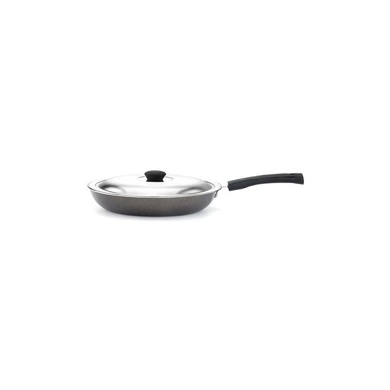 Mithra Non-Stick Fry Pan With Lid Silver 24Cm