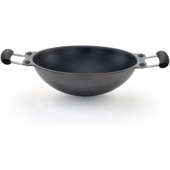 Mithra Non Stick Kadai With Lid Grey 24Cm