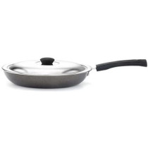 Mithra Non-Stick Fry Pan With Lid Silver 26Cm