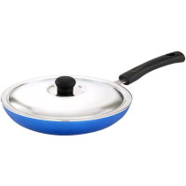 Mithra Non-Stick Fry Pan With Lid Blue 26Centimeter