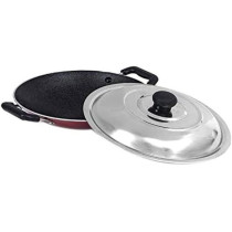 Mithra Appam Pan With Lid And Accessories Red/Black/Silver 20Centimeter