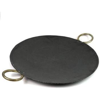 Taj Iron Concave Thawa, Pavbhaji Tawa With Side Metal Handle (35.5 Cm Dia)