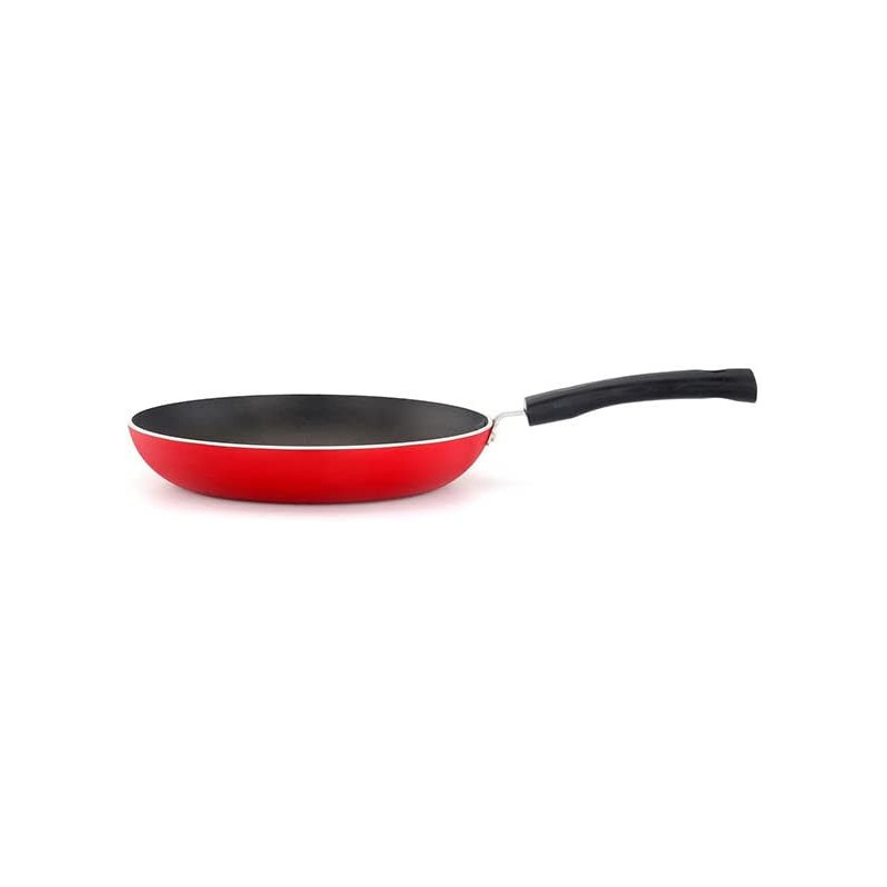 Mithra Non-Stick Fry Pan With Lid Red/Black/Silver 24Cm