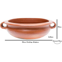 Handmade Earthen Clay Kadai Chatti Pot With Stainless Steel Lid Natural Cookware Serving Pot Made By Indian Artisan Red 3 Liter