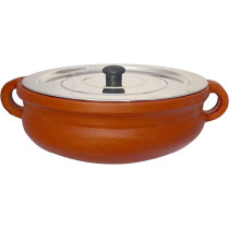 Handmade Earthen Clay Kadai Chatti Pot With Stainless Steel Lid Natural Cookware Serving Pot Made By Indian Artisan Red 3 Liter