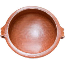 Handmade Earthen Clay Kadai Chatti Pot With Stainless Steel Lid Natural Cookware Serving Pot Made By Indian Artisan Red 3 Liter