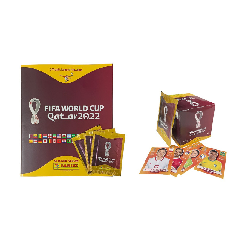 Panini Fifa Qatar World Cup 2022 Players Album with 53 Pack of Sticker Collection Per Pack 5 Stickers