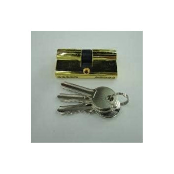 Door Lock Cylinder With 3 Key Gp Golden Colour 80Mm