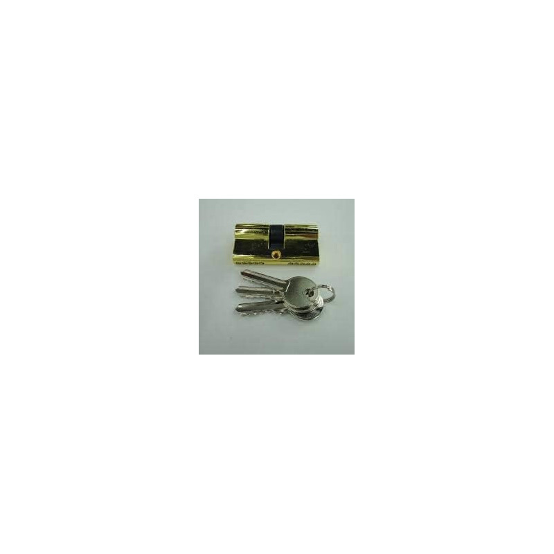 Door Lock Cylinder With 3 Key Gp Golden Colour 80Mm