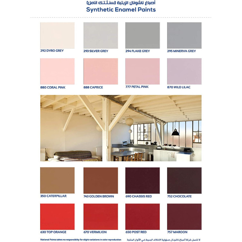 National Paint Oil Paint Synthetic Enamel 1Ltr 650 Post Red