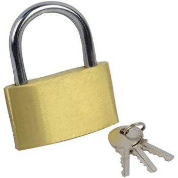 Golden Padlock With 3 Key 75Mm