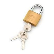 Golden Padlock With 3 Key 75Mm