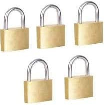 Golden Padlock With 3 Key 75Mm