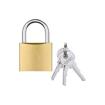Golden Padlock With 3 Key 50Mm