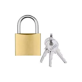 Golden Padlock With 3 Key 50Mm