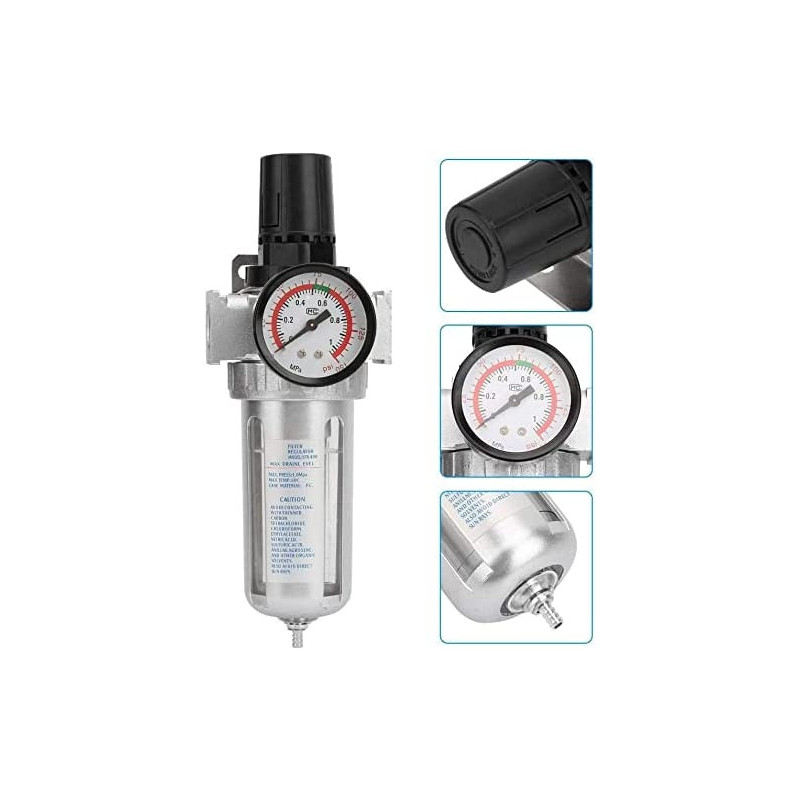 Abbasali Compressed Air Filter Regulator Combo Bsp 1 2 Air Compressor Moisture Water Trap Filter Regulator