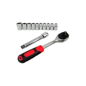 Abbasali 12Pcs 1 2 Inch Ratchet Socket Wrench Set Drive Socket Set With 10 Sockets 10 1517192224Mm