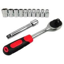 Abbasali 12Pcs 1 2 Inch Ratchet Socket Wrench Set Drive Socket Set With 10 Sockets 10 1517192224Mm