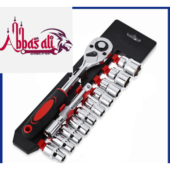 Abbasali 12Pcs 1 2 Inch Ratchet Socket Wrench Set Drive Socket Set With 10 Sockets 10 1517192224Mm