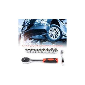 Abbasali 12Pcs 1 2 Inch Ratchet Socket Wrench Set Drive Socket Set With 10 Sockets 10 1517192224Mm