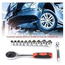 Abbasali 12Pcs 1 2 Inch Ratchet Socket Wrench Set Drive Socket Set With 10 Sockets 10 1517192224Mm