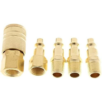 Abbasali 5 Pcs Brass Quick Coupler Air Hose Line End Connector Set For Compressor 1 4 Inch