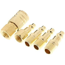 Abbasali 5 Pcs Brass Quick Coupler Air Hose Line End Connector Set For Compressor 1 4 Inch