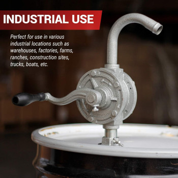 Rotary Barrel Pump Aluminium Alloy Rotary Hand Crank Oil Barrel Drum Pump Pumping Petrol Diesel Fuel 29L 70Rpm