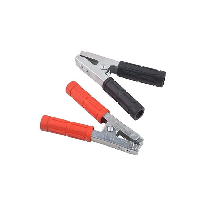 Abbasali High Quality 2 Pieces 150Mm Booster Cable Clips 600A Black+Red Insulated Battery Crocodile