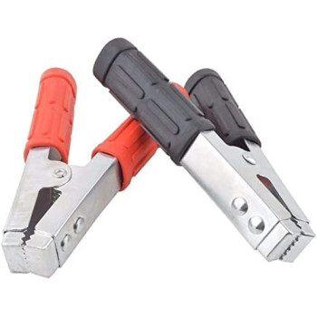 Abbasali High Quality 2 Pieces 150Mm Booster Cable Clips 600A Black+Red Insulated Battery Crocodile