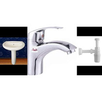 Abbasali Complete Fitting Of Ceramic Wash Basin With Padestal Includes Cermaic Wash Basin