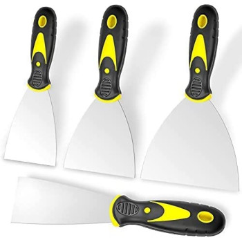 Abbasali Putty Knife 4Pcs Spackle Knife Set 2 3 4 5 In Stainless Steel Finishing Scrapper Taping Knife Tool