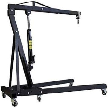 Abbasali Folding 3 Tonne Hoist Lift Jack With Wheels Engine Crane Black