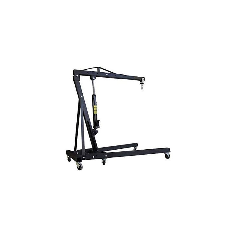 Abbasali Folding 3 Tonne Hoist Lift Jack With Wheels Engine Crane Black