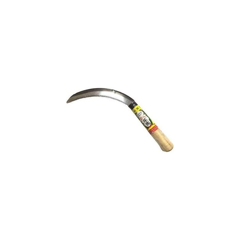 Abbasali Lightweight Gardening Grass Sickle Steel Sharp Wooden Handle Weeding Garden Tool
