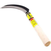 Abbasali Lightweight Gardening Grass Sickle Steel Sharp Wooden Handle Weeding Garden Tool