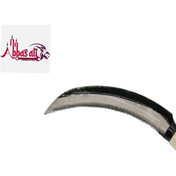 Abbasali Lightweight Gardening Grass Sickle Steel Sharp Wooden Handle Weeding Garden Tool