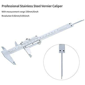 Abbasali Calipers Gaugeprofessional Stainless Steel Vernier Caliper 0 150Mm Sliding Gauge Measurement Tool Inside Outside Depth