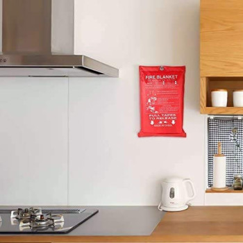 Abbasali Fiberglass Fire Blanket For Emergency Survival Fire Fighting Shelter Safety Shield 1.2Mx1.8M 1.2Mx1.8M