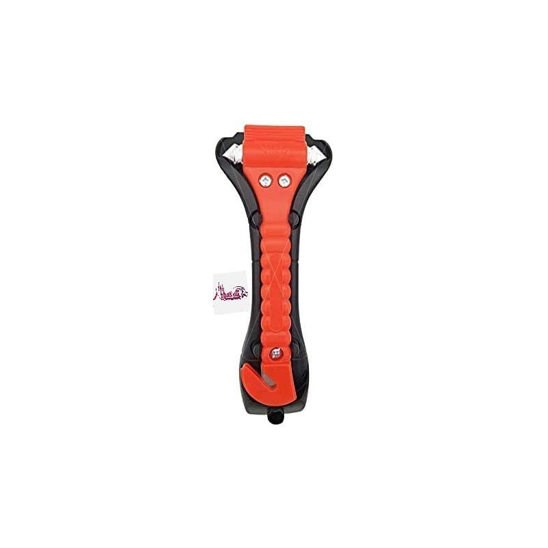 Abbasali Lifehammer 2 In 1 Safety Hammer And Seat Belt Cutter Blade Emergency Escape With Black Holder For Car Bus Truck