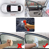 Abbasali Lifehammer 2 In 1 Safety Hammer And Seat Belt Cutter Blade Emergency Escape With Black Holder For Car Bus Truck
