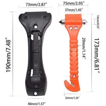 Abbasali Lifehammer 2 In 1 Safety Hammer And Seat Belt Cutter Blade Emergency Escape With Black Holder For Car Bus Truck