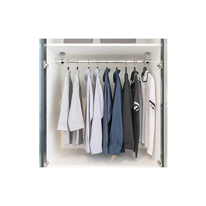 Abbasali Curtain Rod 1 Meter With 2 Pcs Pack Stainless Steel Closet Pole Sockets Of Diameter 1 Inch