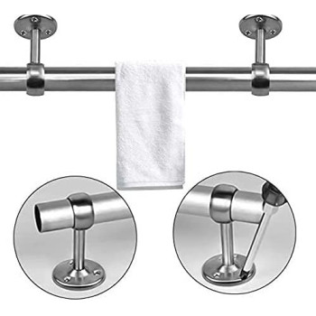 Abbasali Curtain Rod 1 Meter With 2 Pcs Pack Stainless Steel Closet Pole Sockets Of Diameter 1 Inch