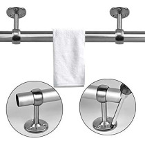 Abbasali Curtain Rod 1 Meter With 2 Pcs Pack Stainless Steel Closet Pole Sockets Of Diameter 1 Inch