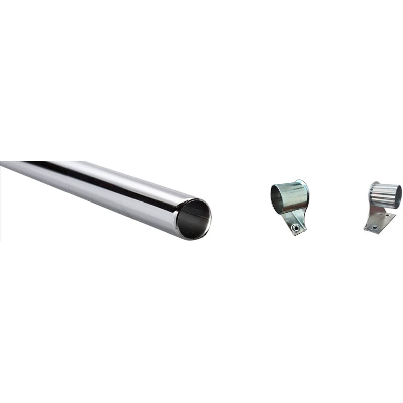 Abbasali Curtain Pipe Of Length 1 Meter With 2Pcs Side Bracket Hook