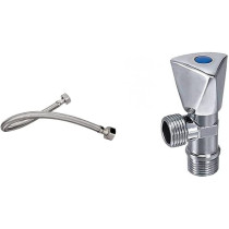 Abbasali 2 Pcs Set Of Ss Flexible Pipe And Angle Valve For Water Heater