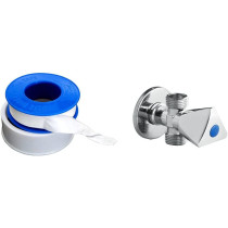 Abbasali Two Way Angle Valve With Teflon Tape For Connecting Washing Machine And Shattaf Set Or Any Other Sanitary Purpose