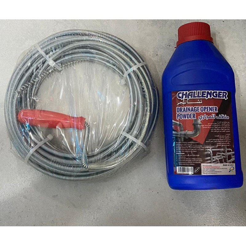 Abbasali Drainage Spring 5Mtr With Drainage Powder For Opening Up Of Jammed Drain Pipe